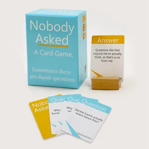 Impression d'usine jouant aux cartes de jeux de questions drôles personnalisées beseem fête de famille cartes d'amis de démarreur de conversation anglaise