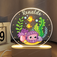 Animaux de la mer veilleuse nom personnalisé sous la mer bébé douche veilleuse l'océan lumière LED anniversaire cadeau de noël