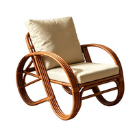 Fauteuil de salon inclinable en rotin naturel de style chinois, chaise de thé, chaise longue tressée, mobilier de loisirs haut de gamme pour la maison