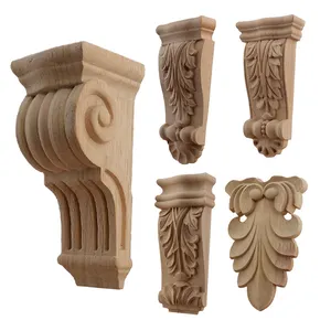 Woodcarving Corbels Decal Corner Appliques Frame Wall Furniture Woodcarving Wood Figurines Crafts Home Decor