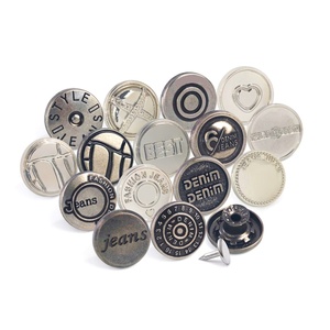 Fashion <b>Jeans</b> Metal <b>Buttons</b> Round Embossed Logo Nickel-Free Classic Style Denim <b>Button</b> - Product Image 6