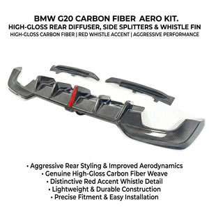 Difusor Trasero de Fibra de Carbono con LED para <span class=keywords><strong>BMW</strong></span> G20 M3 M330i <span class=keywords><strong>M340i</strong></span> 19-22 - Product Image 2