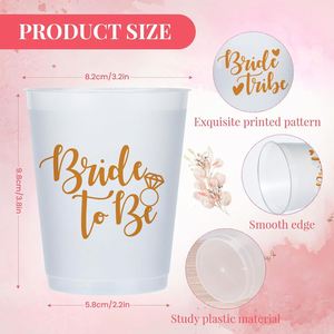Gobelets en plastique transparent givré personnalisés en gros, 8oz-20oz, sans BPA, en PP, pour événements, avec logo, pour fêtes et mariages - Product Image 2