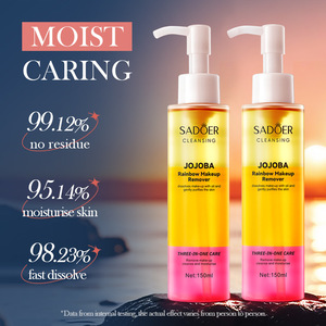 น้ำมันทำความสะอาดสอง<span class=keywords><strong>เฟส</strong></span>ที่ติดฉลากส่วนตัวอุปกรณ์ล้างเครื่องสำอางสีรุ้งแบบโจโจ้บาที่อ่อนโยนและทรงพลังสำหรับทุกสภาพผิว - Product Image 3