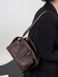 Bolso de Mano de Cuero Vacuno de Primera Calidad para Mujer, Estilo Vintage, 2 Formas de Llevar, Bandolera y de Mano, <span class=keywords><strong>Mercado</strong></span> Europeo/Estadounidense - Product Image 2