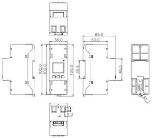 يادا YDM201D مرحلة واحدة 1 المرحلة 2 سلك RS485 Modbus RTU ac230 v عدادات الطاقة الرقمية لشحن التيار المتردد كومة - Product Image 3
