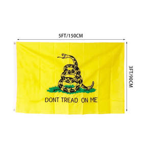 Bandera de Serpiente Amarilla de Poliéster Ligera para Exteriores de 3x5 Pies, Bandera Libertaria 'No Pisarme' con Diseño de Serpiente - Product Image 2