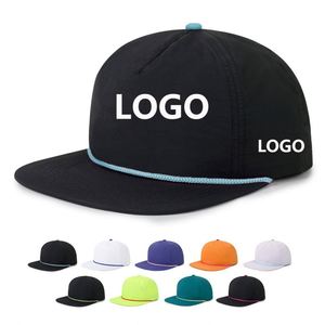 Factory Custom Rope Hat 5 Panel Snapback <b>Cap</b> <b>Flat</b> Brim Baseball <b>Cap</b> Custom <b>Flat</b> Snapback <b>Cap</b> - Product Image 1