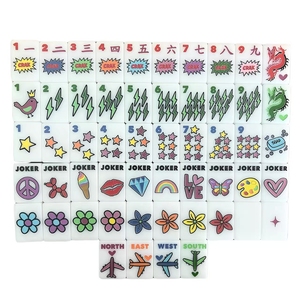 Ensemble <span class=keywords><strong>de</strong></span> tuiles <span class=keywords><strong>de</strong></span> mahjong en acrylique <span class=keywords><strong>de</strong></span> luxe moderne sur mesure, 160 pièces, pliable, écologique, blanc, divertissement familial pour enfants - Product Image 2
