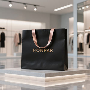 Bolsa de compras de regalo al por menor Rosa ropa personalizada con su propio logotipo impreso con bolsas de compras de joyería bolsas de regalo de papel - Product Image 5