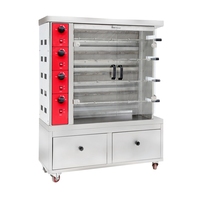 Machine à rôtir le poulet de haute précision, entièrement en acier inoxydable, 2 à 9 broches, four à rôtir au gaz au prix d'usine