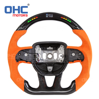 Volant de course LED en fibre de carbone compatible avec Dodge Charger Challenger Hellcat Chargersrt Challengersrt