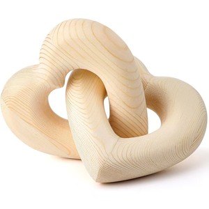 Wooden Double Ring Craft Ornament <b>13</b>.5cm Heart Shape With Backlight Living <b>Room</b> Desktop Decoration Valentine's Day Minimalist - Product Image 2
