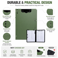 Porte-documents A4 pliable en PP avec logo personnalisé, porte-stylo, bloc-notes pour le bureau, les soins infirmiers, l'industrie, OEM ODM