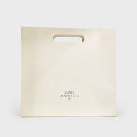 Sac en papier kraft à poignée découpée pour bouteille de vin, emballage d'articles longs, sac de transport pour produits de soin, cadeaux, vente au détail et en gros