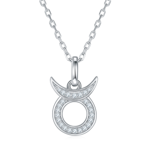 Vendita calda 12 collezione zodiacale collane pendenti Moissanite prezzo di fabbrica 925 argento Sterling <span class=keywords><strong>Taurus</strong></span> zodiacale collana - Product Image 1