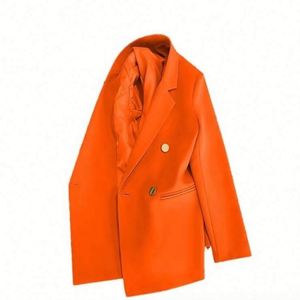 Oferta Especial: Abrigo Formal Transpirable para Mujer, Primavera-Otoño, Elegante, Informal, Sólido, de Manga Larga, Estilo Coreano, Corte Holgado Z0997 - Product Image 1