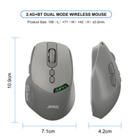 Jedel Mouse nirkabel ergonomis 7D, tetikus kantor tanpa kabel Bluetooth dengan layar 2.4Ghz + Klik senyap, Mode ganda dapat diisi ulang