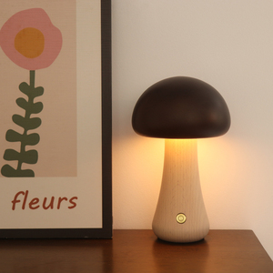 Lámpara de Mesa de Metal con Forma de Hongo, Estilo Mid-Century, Pantalla de Cúpula, Luz Nocturna LED, Control de Interruptor, Alimentación CA, Luz Blanca Cálida, Ecológica - Product Image 4