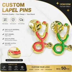 Spille in Metallo Personalizzate con Logo o <span class=keywords><strong>Nome</strong></span>, Badge per Cappelli e Bavette, Smalto Morbido o Duro, per Abbigliamento - Product Image 4