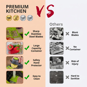 Tritatutto <span class=keywords><strong>Manuale</strong></span> Multifunzione 22 in 1 in Plastica, Affettatrice per Frutta e Verdura, Taglia Cipolle, Accessori da Cucina - Product Image 5