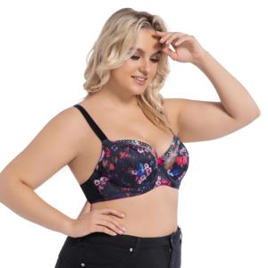 Reggiseni da Donna LR STYLE dalla Taglia <span class=keywords><strong>D</strong></span> alla K, con Ferretto, Motivo Floreale Intrecciato, Push-up, Spalline Sottili Regolabili, Traspirante, Soutien Gorge Ridotto - Product Image 3