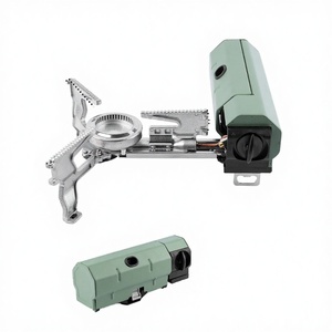 Réchaud de camping portable pliable multi-combustibles en métal pour pique-nique en plein air, au butane et au propane, avec flamme réglable - Product Image 2