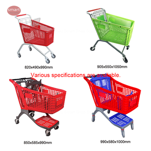 Chariot de courses hybride en plastique robuste de nouvelle conception avec 4 roues pour supermarché et magasin de détail - Product Image 4