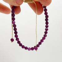 Bracelets de perles de pierre de cristal de guérison à facettes faites à la main réglables pour femmes