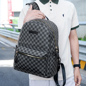 Lancejinpins <b>Backpack</b> Large Capacity 13 Inches <b>Laptop</b> Bag Plaid Pattern Neutral Gender Travel School Use - Product Image 3
