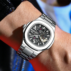 Reloj Automático de Lujo Aps para Hombre, Mecánico, Tourbillon, Esqueleto, Luminoso, Resistente al Agua, de Acero Inoxidable, Jacob - Product Image 3