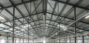 Abri pour bétail en métal préfabriqué à structure ouverte, hangar en acier à ossature portique avec panneaux de cloisonnement en maille continue - Product Image 4