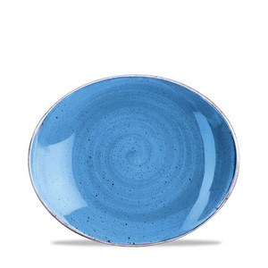 Plat de service ovale bleu marine 19,2 × 16,4 cm Churchill Stonecast moucheté 12Scfsop7 - Product Image 1