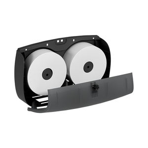 Distributeur de papier en rouleau jumbo double CDWK, design à tirage central, montage mural avec serrure antivol, matériau ABS, <span class=keywords><strong>CD</strong></span>-8042 - Product Image 3