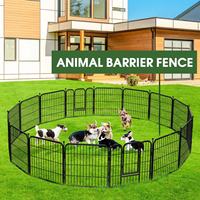 Parc pour animaux en métal robuste, pliable, barrière pour animaux, plusieurs panneaux, clôture d'exercice pour chien, pour jardin, cour, usage intérieur