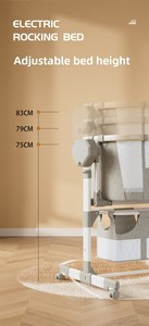<span class=keywords><strong>Berceau</strong></span> électrique intelligent en métal <span class=keywords><strong>pour</strong></span> bébé avec télécommande, musique Bluetooth, hauteur réglable, balancement doux, de la naissance à 24 mois - Product Image 5