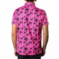 Kaos Golf Pria Polos Polyester Motif Tengkorak Bunga Hijau Putih Banana Birdseye