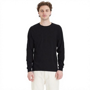 T-shirt à manches longues pour homme, coupe ample, 100% coton, respirant, à compression, design personnalisé, formel et lourd - Product Image 3