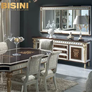 Nuova Italia di Stile Intagliato <span class=keywords><strong>Tavolo</strong></span> Da Pranzo In Legno 6 <span class=keywords><strong>Sedie</strong></span> Squisito Handcrafted Oro <span class=keywords><strong>e</strong></span> Marrone <span class=keywords><strong>Bianco</strong></span> Ornato Da Pranzo Mobili - Product Image 3