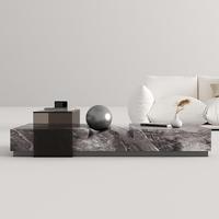 Table basse en ardoise de style italien moderne JINS avec design combiné, fabriquée à la main pour le salon