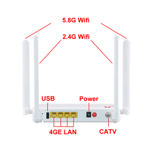 Ut-king gp4442 4ge + 1 chậu Gateway Wifi AC DC xpon GPON onu với 4 antenna hỗ trợ OEM CATV onu ONT - Product Image 1