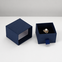 Boîte à bijoux en carton pour bagues, colliers et boucles d'oreilles, avec logo personnalisé, rose
