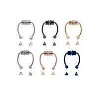 Anneaux de piercing magnétiques en acier chirurgical 316L pour le nez, faux piercing, forme fer à cheval, pour septum