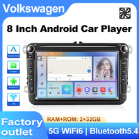 8 İnç Dokunmatik Ekranlı CarPlay AirPlay Kablosuz Android Auto, BT Navigasyonlu, VW AMAROK PASSAT POLO TOURAN TIGUAN için