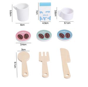 Cuisinière <span class=keywords><strong>à</strong></span> gaz en <span class=keywords><strong>bois</strong></span> colorée simulée et ustensiles de cuisine couverts <span class=keywords><strong>machine</strong></span> <span class=keywords><strong>à</strong></span> <span class=keywords><strong>café</strong></span> faisant semblant de jouer jouets - Product Image 5