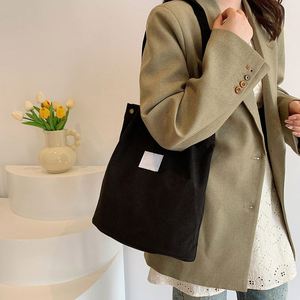Bolsa de Mano Personalizada de Lona y Pana con Asa de Hombro para Mujer, Bolso de Cordón con Bolsillo Interior para el Trabajo, la Playa, el Almuerzo, Viajes, Compras y Supermercado - Product Image 4