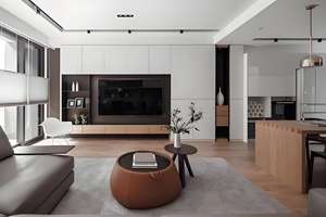 Mobilier nordique moderne pour la maison Meuble de rangement en bois de chêne massif noir Meuble de télévision industriel scandinave - Product Image 2