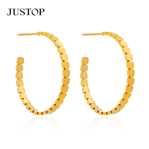 Pendientes de Aro de Moda, OEM/Personalizados, de Acero Inoxidable Resistente al Agua, Chapados en Oro de 18K, Hipoalergénicos, Proveedor de Joyería de Moda - Product Image 4