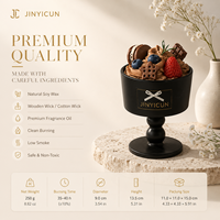 Vela Aromática de Lujo en Cerámica, Hecha a Mano con Cera de Soya, Diseño de Taza de Chocolate y Bayas, Regalo, Fragancia para el Hogar, OEM, Marca Privada