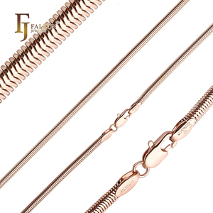 F84120058 3.3Mm + Fj Fallon Đồ Trang Sức Thời Trang Rộng Phẳng Skeleton Rắn Chuỗi Mạ Trong Rose Gold Brass Dựa Chia - Product Image 4